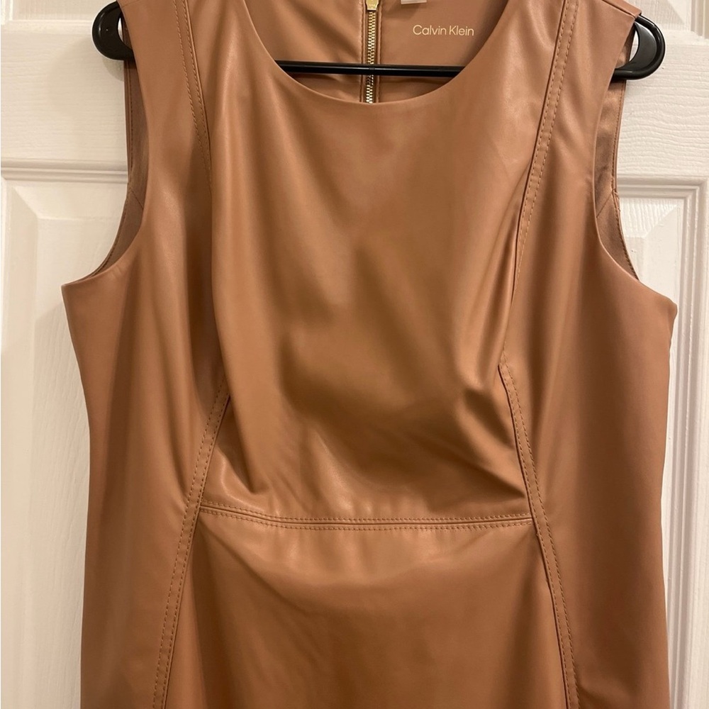 Calvin Klein Tan Sleeveless Dress